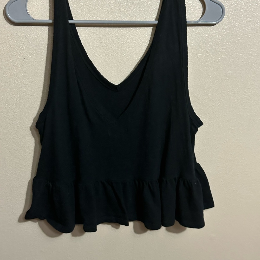 Wild Fable M black ruffled tank top #croptop